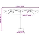  Dvostruki vrtni suncobran azurnoplavi 449 x 265 cm | shoptok.hr
