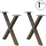  Noge za klub stolić u obliku slova X, 2 kom, prirodni čelik, 60 x (42-43) cm, čelik | shoptok.hr