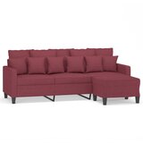 Trosjed s tabureom crvena boja vina 180 cm od tkanine | shoptok.hr