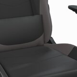  Igraća stolica od umjetne kože s osloncem za noge Crna i siva | shoptok.hr