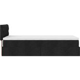  Otomanski okvir kreveta s madraca crni 90x190cm od tkanine | shoptok.hr