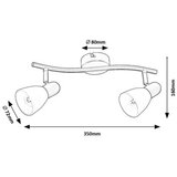 Rabalux Plafonska Spot lampa Soma, 2xE14, Crna | Eponuda.com