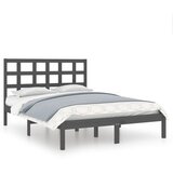 The Living Store Posteljni okvir siv iz trdnega lesa 200x200 cm - Posteljni Okvir, (21524113) | Shoptok.si