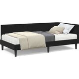 vidaXL Kotna postelja z vzmetnico z vzglavjem Črna 90 x 190 cm Žamet | Shoptok.si