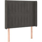  Vzglavje z ušesi temno sivo 83x16x118/128 cm žamet, (20792840) | Shoptok.si