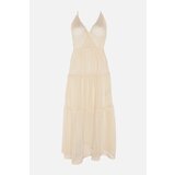 Trendyol Bijela haljina detaljna čipkasta haljina za plažu bela | krem Cene