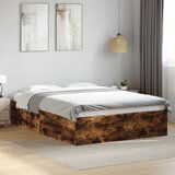 Maison Chic Posteljni okvir - Dvoposteljna postelja - Zakonska postelja dimljeni hrast 120x200 cm inženirski les-J14254, (21759218) | Shoptok.si