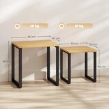  Set od 2 stolića za kavu stol za dnevni boravak s metalnim okvirom prirodna završna obrada | shoptok.hr