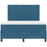  LED Box Spring Krevet Tamno plava 140 x 200 cm Baršun | shoptok.hr