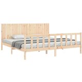  Okvir kreveta s uzglavljem 200 x 200 cm od masivnog drva | shoptok.hr