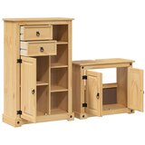  2-dijelni set kupaonskog namještaja Corona masivna borovina Smeđa | shoptok.hr