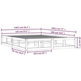  Posteljni okvir siv 135x190 cm 4FT6 trden les, (20684489) | Shoptok.si