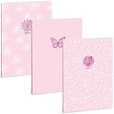 Ars Una Črtasti zvezek A/4 : Soft Touch Pink Spring z dodatnimi sponkami Cene