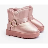 Kesi Children's eco leather snow boots with belt, pink Orinor