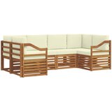 Set vanjskih sofa 6 kom. Prirodna i krem Smeđa 245 x 126,5 x 73 cm | shoptok.hr