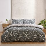 Catherine Lansfield Črna/siva enojna posteljnina 135x200 cm Blocks – | Shoptok.si