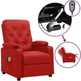  Električna masažna fotelja crvena boja vina od umjetna koža - boja crnog vina 1 | shoptok.hr