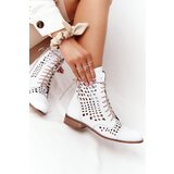 Zazoo Openwork Leather Boots Nicole 2627 White | shoptok.hr