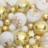  Set Božićnih Ukrasnih Kuglica 40 pcs Bijela i zlatna Plastika | shoptok.hr