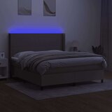  Box spring postelja z vzmetnico LED taupe 180x200 cm blago, (20788928) | Shoptok.si