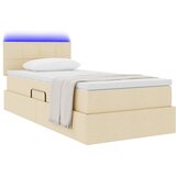  LED krevet za pohranu s madracem Krema 90 x 190 cm Tkanina | Shoptok.si