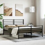 Metalni okvir kreveta uzglavlje i podnožje crni 140x200 cm | shoptok.hr