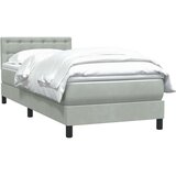  spring postelja z vzmetnico Svetlo siva 80x210 cm žamet, (21791599) | Shoptok.si