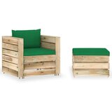  2-dijelna vrtna garnitura s jastucima zeleno impregnirano drvo | shoptok.hr