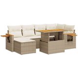  7-dijelni set vrtnih sofa s jastucima bež od poliratana bagrem | shoptok.hr