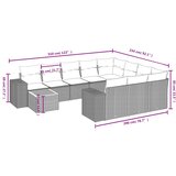  11-dijelni set vrtnih sofa od poliratana s jastucima crni Crna 83 x 62 x 69 cm | shoptok.hr