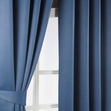 HOMESCAPES mornarsko modre zavese Herringbone Chevron Blackout Eyelet Style, 117x183 cm, (20749391) Cene