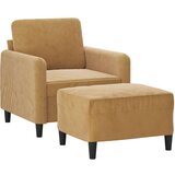 vidaXL Fotelja s tabureom smeđa 60 cm baršunasta | shoptok.hr