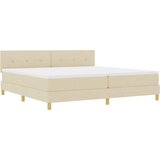  Krevet s opruga kutije s jastukom Krema 200 x 200 cm tkanina Slike
