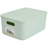 Homéa Svetlo zelena plastična škatla za shranjevanje s pokrovom 35,5x25,5x16 cm – | Shoptok.si