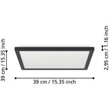 Eglo 901443-LED Stropno svetlo za kupatilo ROVITO 17,6 W/230 V 39×39 cm IP44 crna | Eponuda.com
