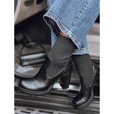 DStreet Botki damskie DOMVIBE na grubym obcasie czarne | shoptok.hr
