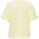 Only Majica 'ONLMINDY' svetlo rumena / roza / bela | Shoptok.si