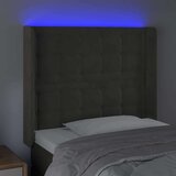  Posteljno vzglavje temno sivo 83x16x118/128 cm žamet, (20792774) | Shoptok.si