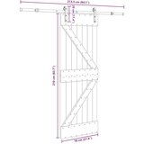 vidaXL Drsna vrata s kompletom vodil 70x210 cm trdna borovina | Shoptok.si
