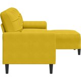  Trosjed s tabureom žuti 210 cm baršunasti | shoptok.hr
