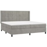  Box spring postelja z vzmetnico svetlo siva 200x200 cm žamet, (20761086) | Shoptok.si
