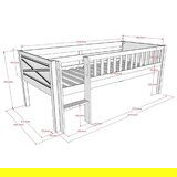 Vipack Bijeli podignuti dječji krevet od masivnog bora s podnicom 90x200 cm Scott – | shoptok.hr