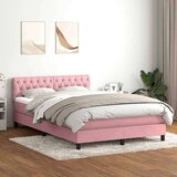 Box Spring krevet s madracem ružičasti 140x220 cm baršun | shoptok.hr