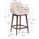 Kave Home Bež podstavljena barska stolica s naslonima za ruke (visine sjedala 66 cm) Konna – | shoptok.hr