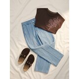 Sinsay Majica s dodatkom viskoze i cvjetnim vezom | shoptok.hr