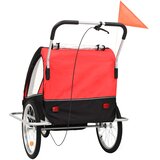  2-u-1 prikolica za bicikl i kolica crno-crvena | shoptok.hr