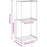  Cijevna polica s pohranom Bijelo 42,5 x 27 x 91,5 cm Aluminij | shoptok.hr