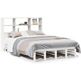 vidaXL Krevet s regalom za knjige bez madraca bijeli 160x200cm od drva | shoptok.hr