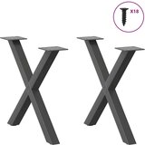  Noge za klubsko mizico v obliki črke X 2 kosa antracit 50 x (42-43) cm jeklo | Shoptok.si