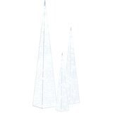  Set akrilnih ukrasnih LED stožaca hladno bijeli 30/45/60 cm | shoptok.hr